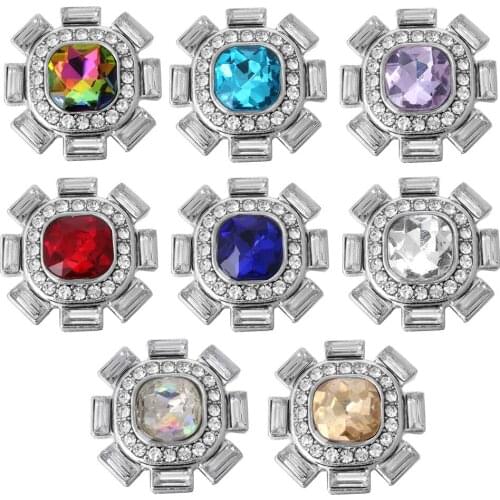 5pcs/lot New Snap Button Jewelry Colorful 18mm Metal Snap Buttons Fit Snap Bracelet Necklace For Women Jewelry