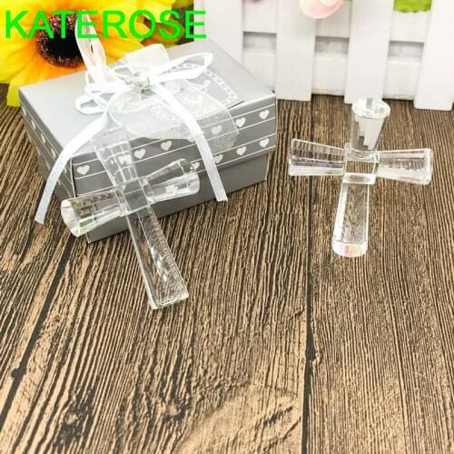 FREE SHIPPING 12pcs/Lot Religious Party Supplies Choice Crystal Collection K9-Crystal Cross Figurines Wedding Party Return Gift
