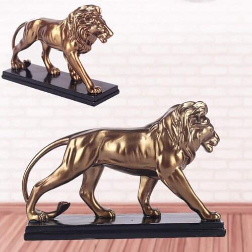 Animal Decoration Crafts Lion Craft Handmade Statue Home Office Decor Room Crafts Art Ornaments Retro Decorative 29*10*18