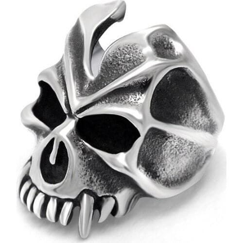 Mens Ring Stainless Steel punk skull mens accessories Ring Jewellery for men punk geometric rings rock punk style jewelry
