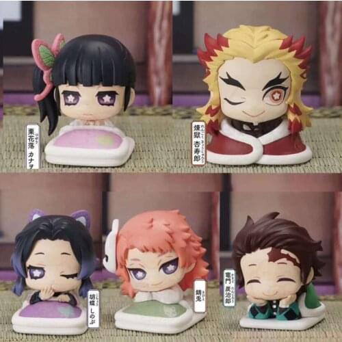 5pcs Kimetsu no Yaiba Kochou Shinobu Kamado Tanjirou Tsuyuri Kanawo Sabito Rengoku Kyoujurou Action figure toys Christmas gift