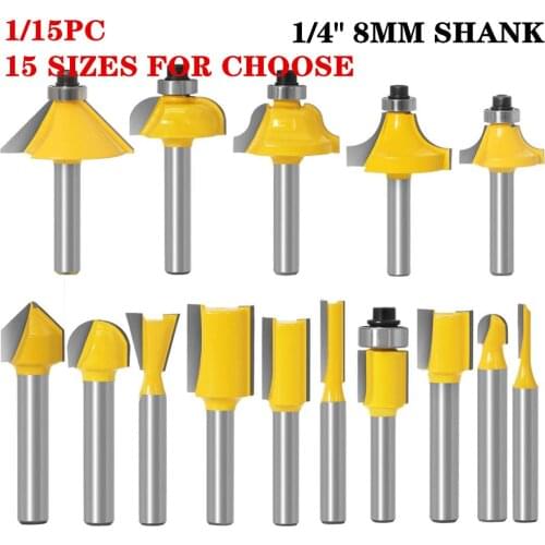 1PC 1/4 Inch Shank Woodworking Router Bit 6.35mm 8mm Shank Wood Cutting Milling Cutter Tools
