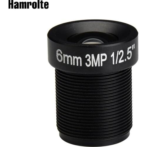 Hamrolte CCTV Lens 1/2.5" M12 MTV Mount 3MP High Resolution 6MM Lens 60Degree IR HD Security Camera Lens