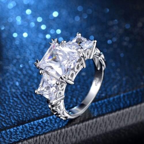 S925 Sterling Silver Ring for Women Diamond Wedding Fine Jewelry for Luxury Christmas Classic Nose Zircon 925 Silver Ring Women