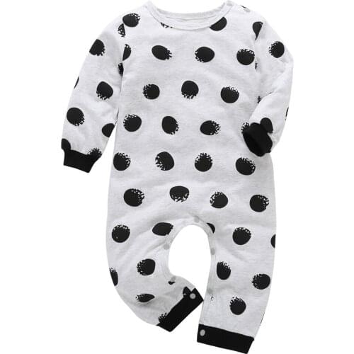 2020 new style baby boys girls clothes set Long Sleeve baby rompers one piece Dot letters Jumpsuit Cotton baby Costume Newborn