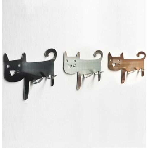 Creative cat strong hooks glue non-marking sticky hooks behind the load-bearing door hook wall hanging kitchen wall sticky hooks