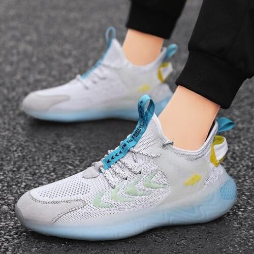 Fashion Mens Shoes Casual Mens Sneakers 2021 Summer New Flying Net Face Luminous Coconut Sports Shoes Leisure Sports
