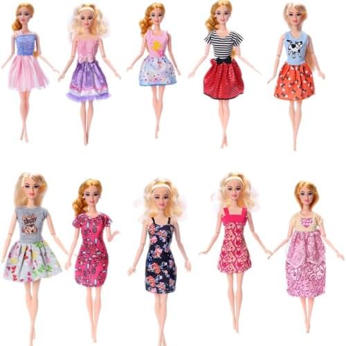 New Handmade Fashionable Dress Barbies Doll Dress Baby Girl Birthday New Year Present For Kids