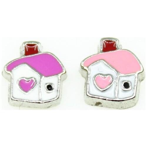 Small Wholesale 20pcs/lot House Home Floating Charms Living Glass Memory Lockets Floating Charms DIY Jewelry Accessory