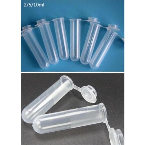 25/50PCS Plastic Centrifuge Tube, With Lid Round Bottom Tubes Scale Tube Press Covers Seed Bottle Lab Supplies