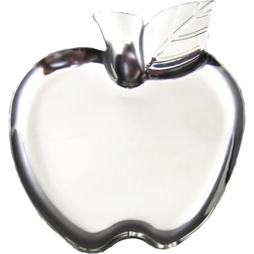 Stainless Steel Tray Dessert Plate Heart Dish Silvering Fruits Salad Flat Plate Concise Style Breakfast Serving Tableware 1pcs