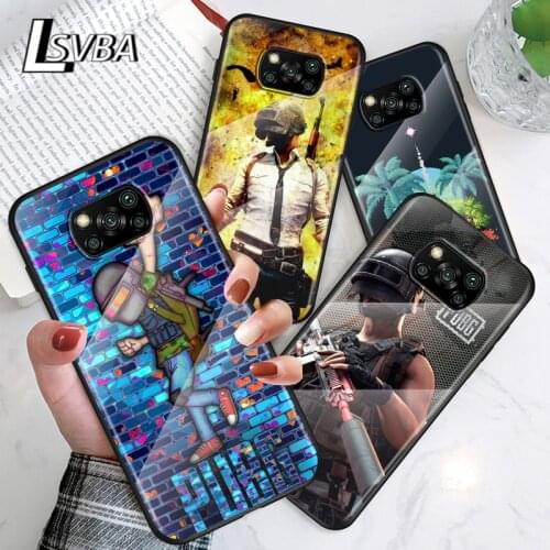 Popular Games Pubg For Xiaomi POCO F3 F2 X3 NFC X2 M2 Pro Tempered Glass Hot New Shell Luxury Cover Phone Case