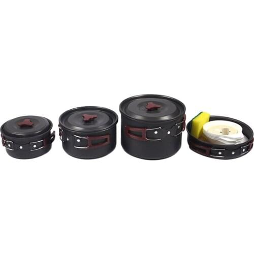 Portable Camping Cookware Kit Outdoor Picnic Hiking Cooking Equipment Pan