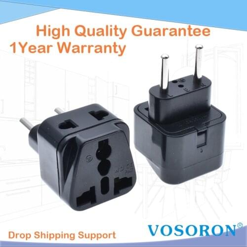 1pcs 1 to 2 Split Universal UK / USA / EU / AU 3-pin/2-pin socket to Italy Travel Power Adapter Plug, 4.0mm Plug Type C