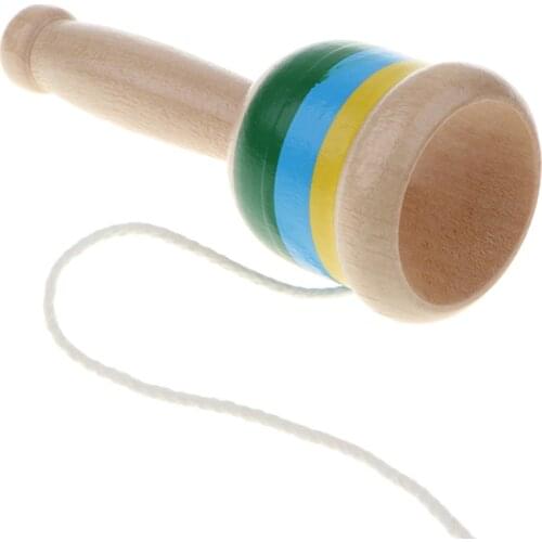 Kids Intelligence Game Wooden Throw & Catch Ball Skill Cup Toy Red