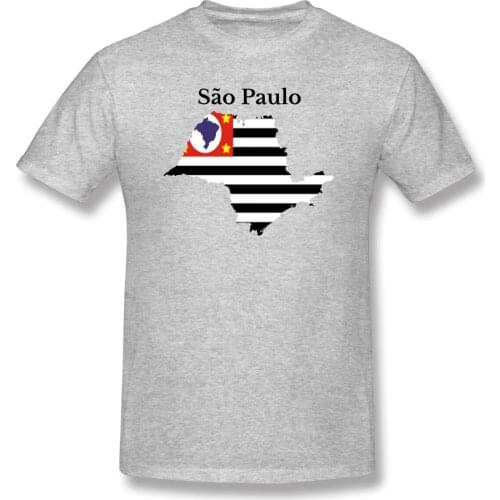 Sao Paulo State Brazil Map Flag Funny Geek Mens Basic Short Sleeve T-Shirt R282 Tops Tees European Size