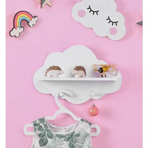 Cabinet Organizer Shelf Housekeeper Hanging Storage Rack On Wall Fashion Cloud Shape Wood Home Kitchen Living Room Accessories