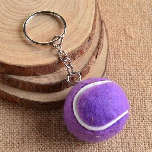 Sports Tennis Keychain Fashion Rabbit Fur Ball Cute Shape Cute Fur Ball Zinc Alloy Metal Key Ring DIY Gift with High Quality