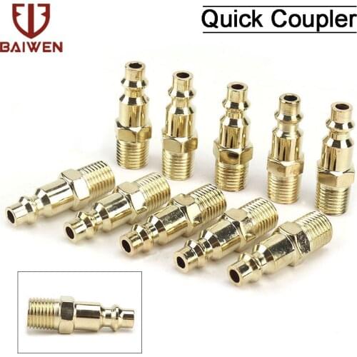 Air Line Hose Fitting Air Compressor Connector Quick Release Coupler Plug Socket Connector 1/4" NPT Male 2-10pcs