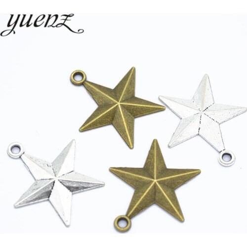 YuenZ 20pcs Star Charms Antique Silver color Pendants Jewelry Making DIY Handmade Craft 25*23mm L331