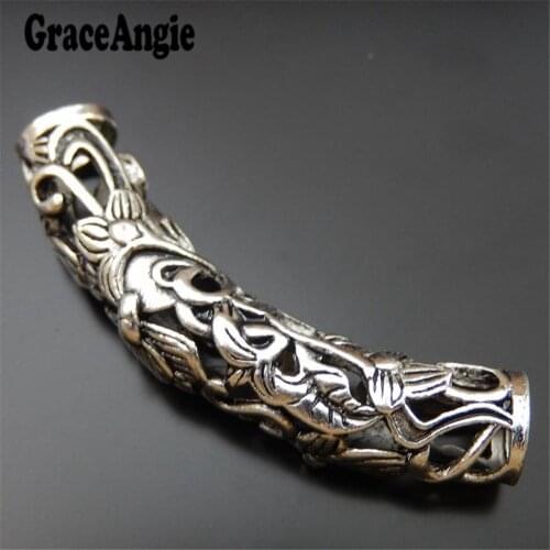 4Pieces Retro Man Alloy Jewelry color Hollow Pipe Tube Shape Charms Connectors Jewelry Findings Handmade Crafts Accessory 39779
