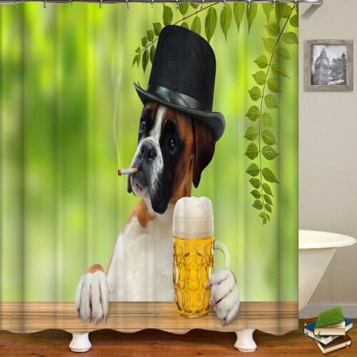 Funny Dog Bath Curtain Waterproof Fabric Shower Curtains With Hooks Large size 300X180CM Bathtub Screen for Bathroom Home Decor