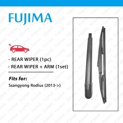 FUJIMA Rear Wiper Blade and Arm for Ssangyong Rodius (2013-Onwards) Back Window Windscreen Rear Wiper Arm