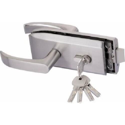 Entry Gate 10-12mm Glass Door Locks W Key Swing and Sliding Door Aluminum Frameless Glass Door Lock, High Separation Door Lock