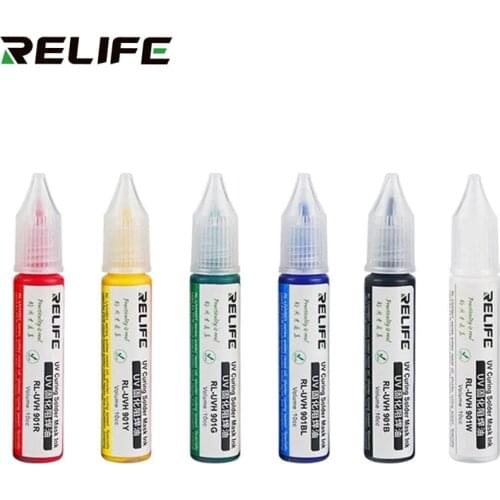 RELIFE 10CC Electronic Circuit Board Protection PCB UV Curable Solder Mask Repairing Paint Six Colors Soldering Paste Flux Cream