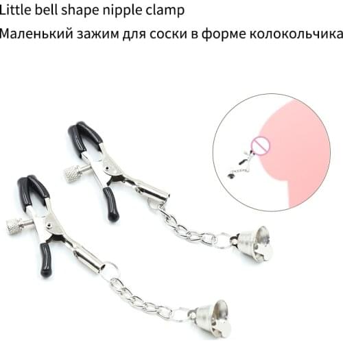 Little bell Shape Nipple Clamps Sex Product Metal Milk Clip Female Breast Clitoris Clip Massage Sex Toys For Couples Lover Game
