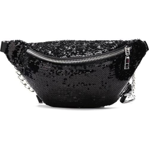 Womens waist bag fashion womens waist bag new chest bag shoulder bag sequined waist bag sports easy to carry bag belt bag