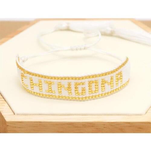 ZHONGVI Fashion Handmade Woven Miyuki Bracelet Women Pulseras Mujer Moda 2021 Femme CHINGONA-Power Letter Tassel Bracelets