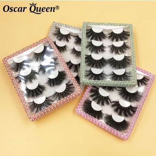 1 Set 4 Pairs 25mm Mink Lashes Book Dramatic Long Curly Fluffy 3D Mink Eyelashes Diamond Packaging Box Eyelash Vendor Makeup