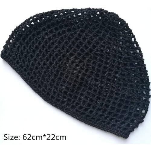 1 Piece Black Handmade Snood Hair Net for Hair Caring High Quality Womens Hair Net for Whole Head Large Size
