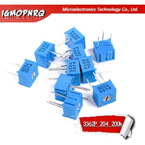 10Pcs 3362P-1-204LF 3362P 204 200K ohm Trimpot Trimmer Potentiometer Variable resistor new original