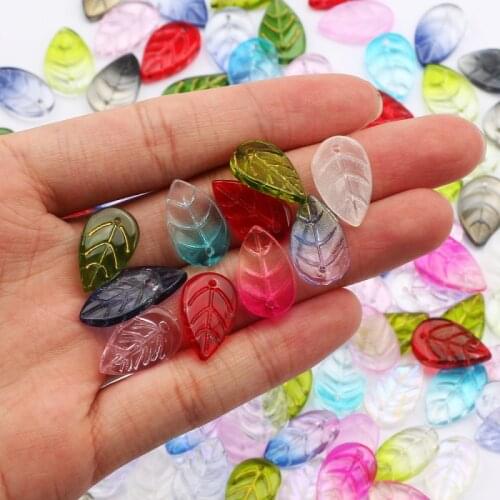 10Pcs/pack Multicolor Leaves Crystal Beads Czech Glass Spacer Beads for Jewelry Making Handmade Hairpin Bracelet Diy Accessories