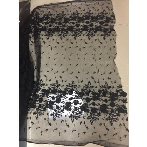 5 yards/bag ST001 black 3d flower milk fiber cotton net tull mesh for sawing/wedding/party