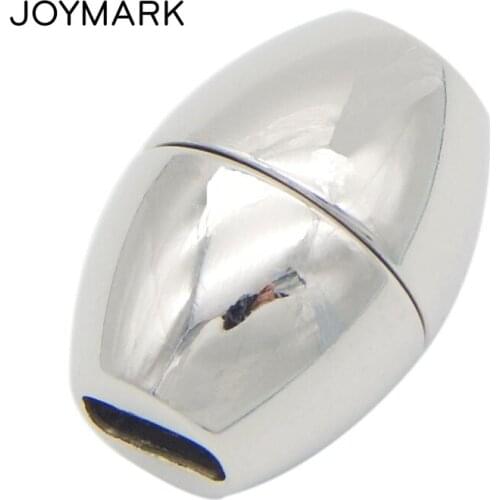 5x2.2mm Hole Egg-shaped Stainless Steel Magnetic Clasps Jewelry Findings For Flat Leather Cord Bracelets Making BXGC-104