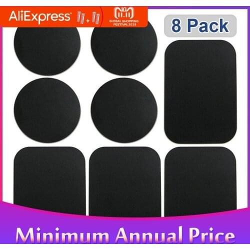 Group Vertical Vertical 8 Pcs Magnetic Metal Plates Sticker for Smart Phones Matte Black for Smart phones and GPS devices r20
