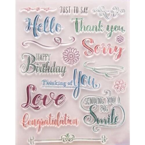 English Rubber Stamp Transparent Clear Silicone Stamp/Seal for DIY scrapbooking/photo album Background Decorative Card Making