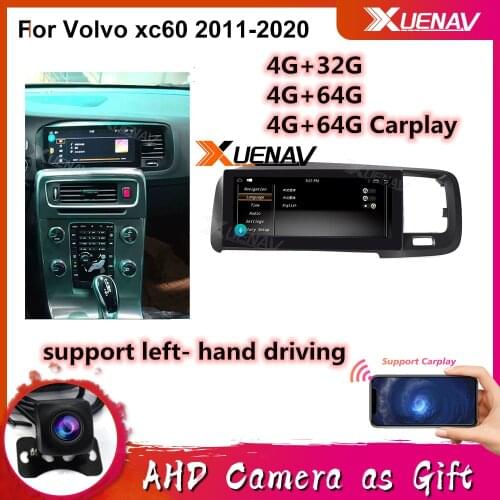 Car DVD player Left-handed Driving For Volvo S60 V60 2011-2020 8.8inch 4G+64G with Carplay Car Multimedia Player Stereo