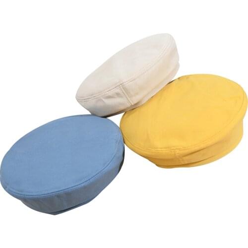 Female Beret Women Solid Color Spring Autumn Winter Fashion Adjustable Cap Felt Trilby Beige/Khaki/Black/Yellow/Blue/Orange