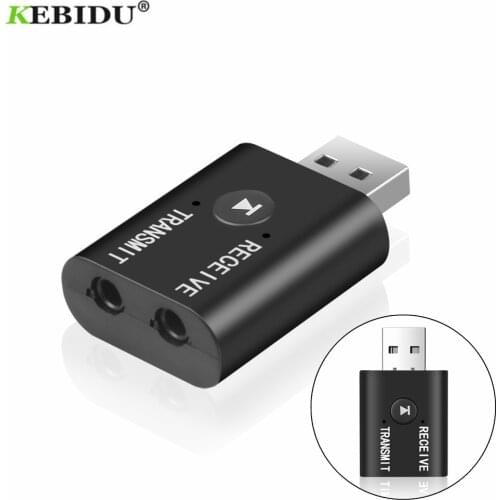 KEBIDU Wireless USB AUX Bluetooth Car Bluetooth Mini Bluetooth 5.0 Transmitter Receiver Audio Music Wireless Adapter for TV PC