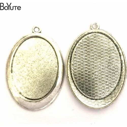 BoYuTe (20 Pieces/Lot) 40*30MM Cabochon Base Vintage Accessories Parts Alloy Material Blank Bezel Pendants for Jewelry Making