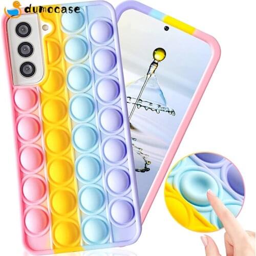 Push It Bubble Reliver Stress Rainbow Case For Xiaomi Redmi Note 8 9 Pro Mi 11 10T Lite 10 9 8 Redmi K40 K20 Soft Silicone Cover