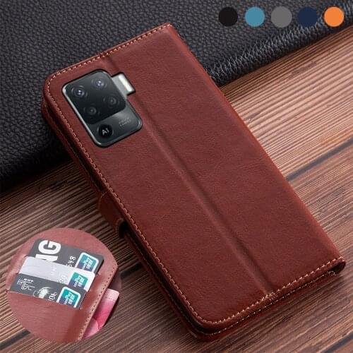 Luxury Flip book leather case on For OPPO Reno5 Lite Cover OPPO Reno5 Lite CPH2205 case on For oppo reno5lite Light phone cover