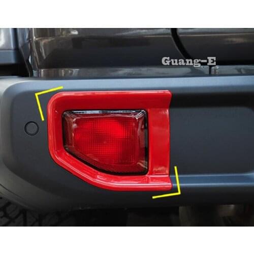 Car Body Detector ABS Chrome Trim Back Tail Rear Fog Light Lamp Frame Stick Parts 2pcs For Jeep Wrangler JL 2018 2019 2020