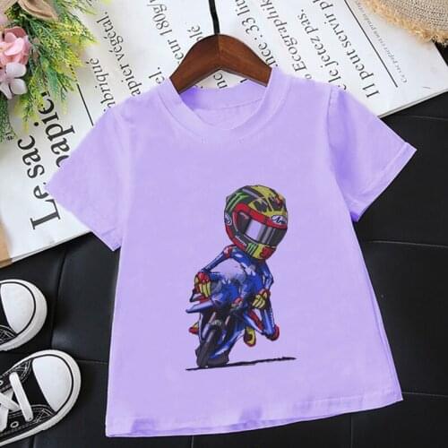 Kids Boys Girls Tops Cartoon Cute Explore World Motorcycle Toy Print T Shirt Girl Casual Harajuku Pink White Summer New T-Shirt