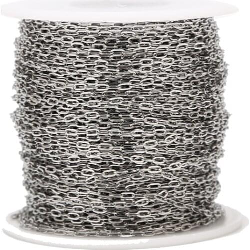 Two color Stainless Steel Paperclip Chain 2mm Link Chain Bulk for Jewelry Making