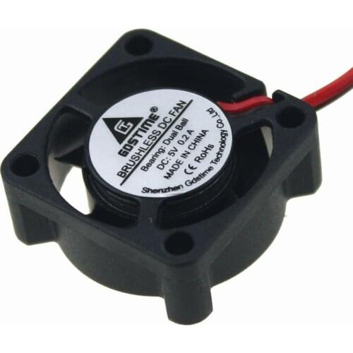 Gdstime 10 pcs Brushless DC Fan 5V Two Ball Bearing 25x25mm Laoptop Radiator Micro Cooling Fan 25mm x 10mm 2 Pin 2.0 2510